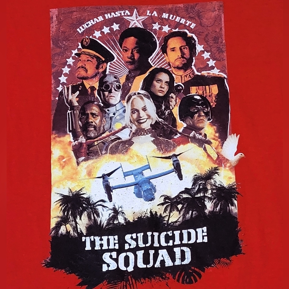 Men’s Suicide Squad Red Graphic Tee Size M DC Comics Movie Shirt B70 - Picture 2 of 4